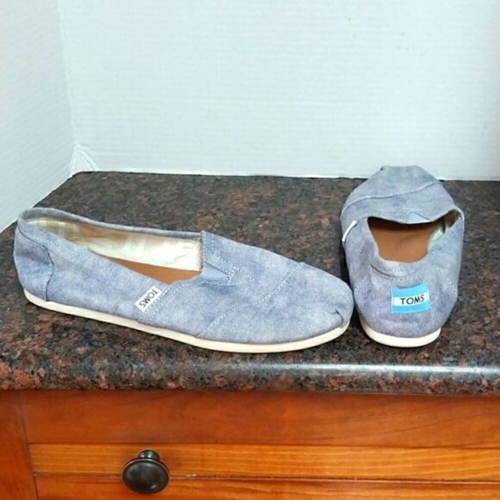 Tom's Denim Slip Ons...Size 9